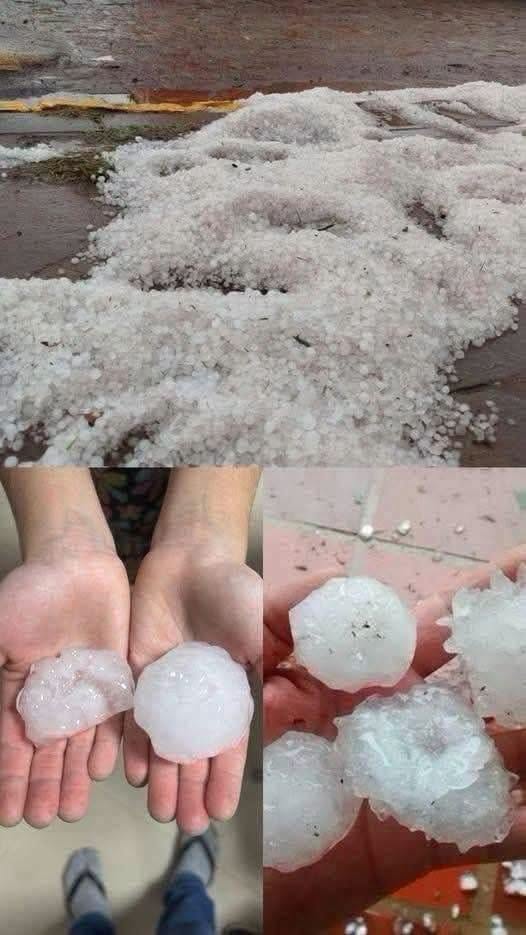 Giant hail recorded Tuesday evening in the town of… See more