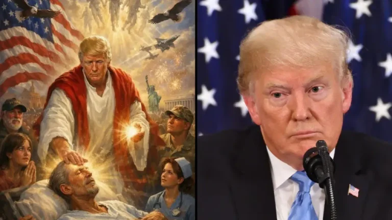 ‘Horned Figure’ Hidden In Trump’s Jesus Image Spotted As Photo Pulled From Socials