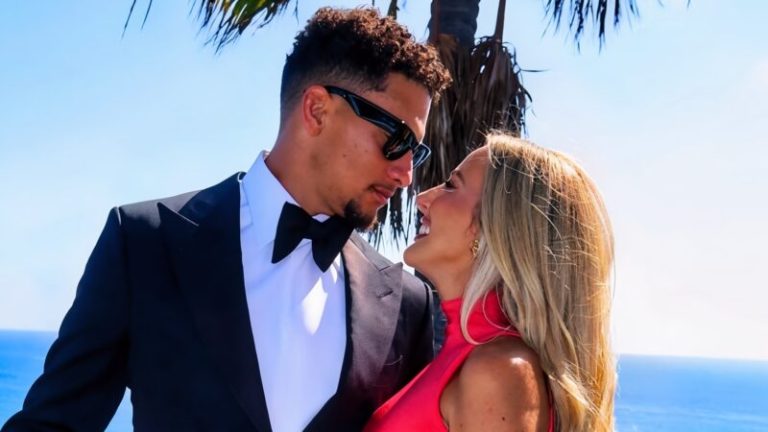 Patrick Mahomes Grabbed a Handful Of Wife Brittany During Naughty Moment At Teammate’s Wedding [PHOTOS]
