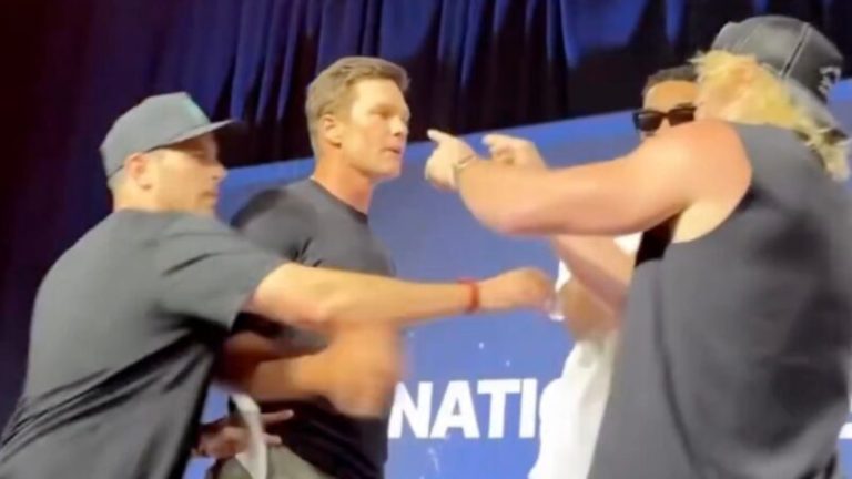Tom Brady Just Slapped The Sh-t Out Of Logan Paul At Fanatics Fest — KAT & Others Hold Them Back Before Massive Brawl Breaks Out [VIDEO]