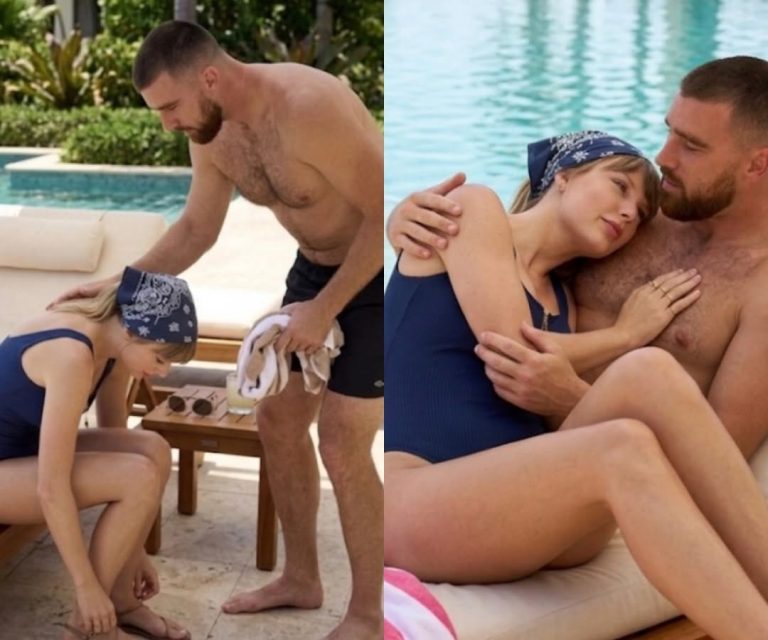 Taylor Swift Gets Drunk and Is Captured Puking While Travis Kelce Stands Closely Over Her as the Couple Enjoy a Romantic Private Pool Retreat