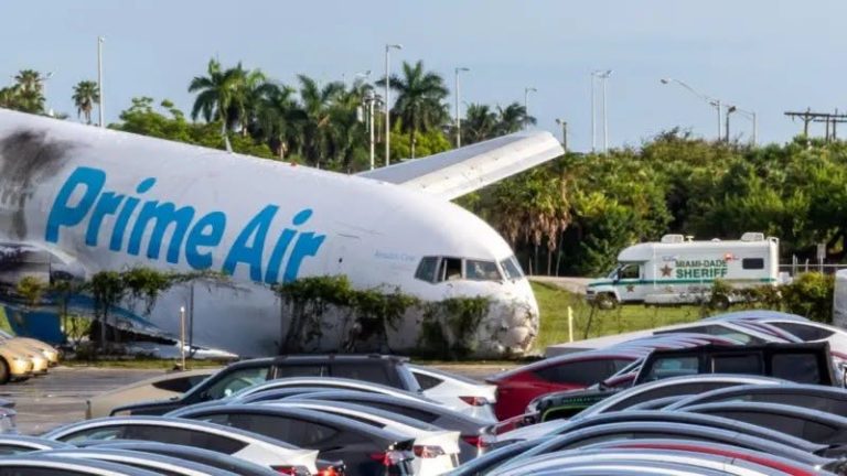 5 dead, 5 injured after Amazon cargo plane overruns runway at Miami International Airport