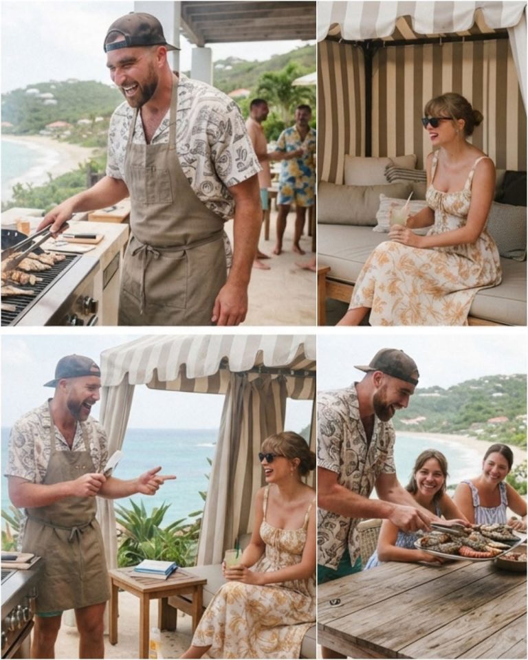 Travis Kelce Gives Fans a Glimpse Into His Family Vacation in St. Barts as Wife Taylor Swift Relaxes Under the Tent While He Shows Off His Unexpected Master-Chef Skills During a Fun-Filled Outdoor Cooking Moment