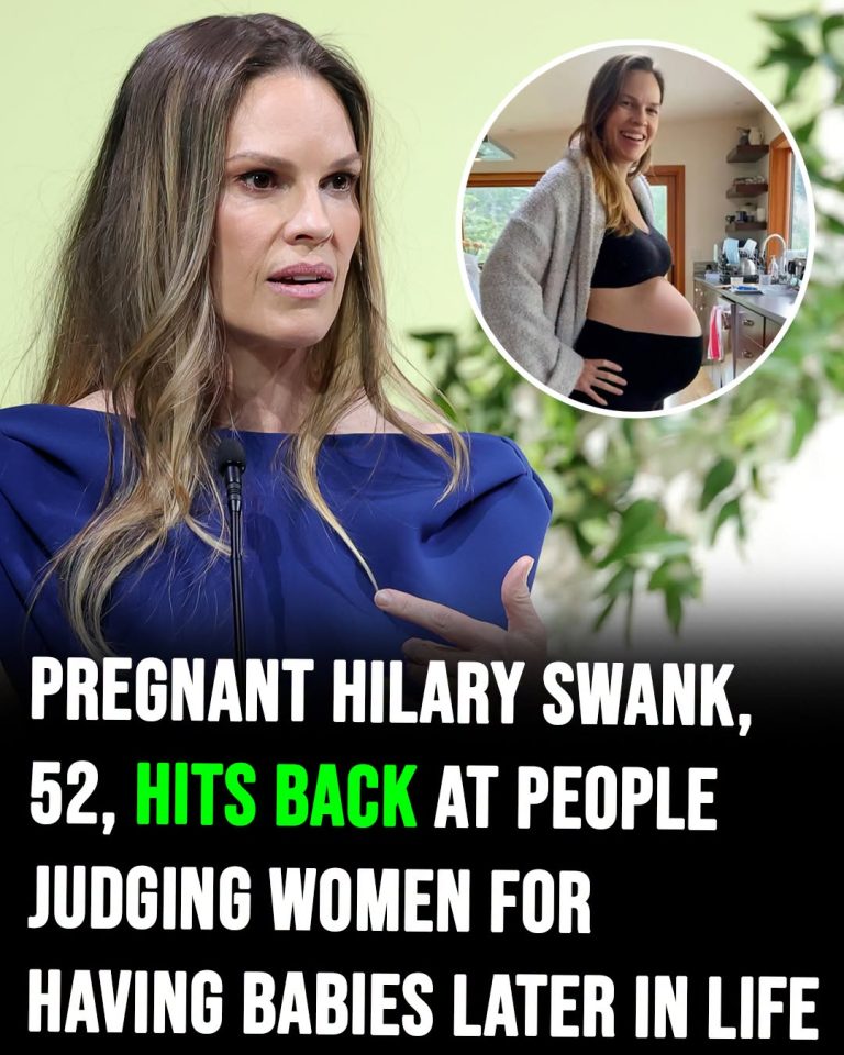 Pregnant Hilary Swank, 52, hits back at people judging women for having babies later in life